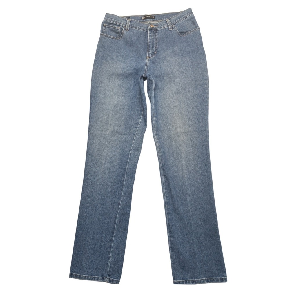 Lee Classic Fit Jeans Womens 30X31 Wash Straight Leg Stretch Frayed Hem Blue